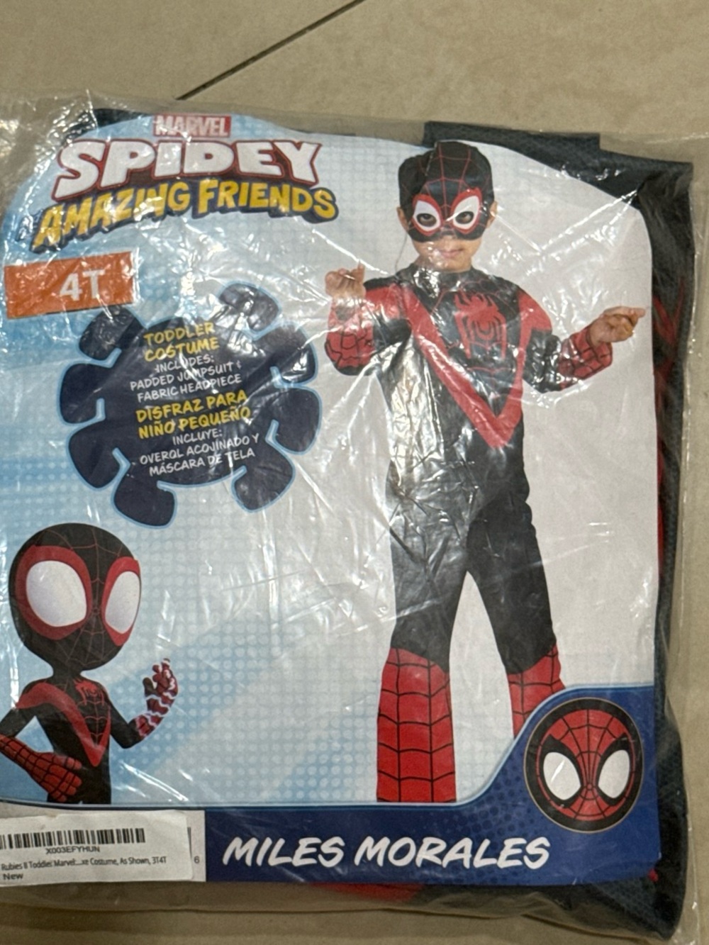 Marvel Kids Miles Morales Spidey Costume - Black & Red